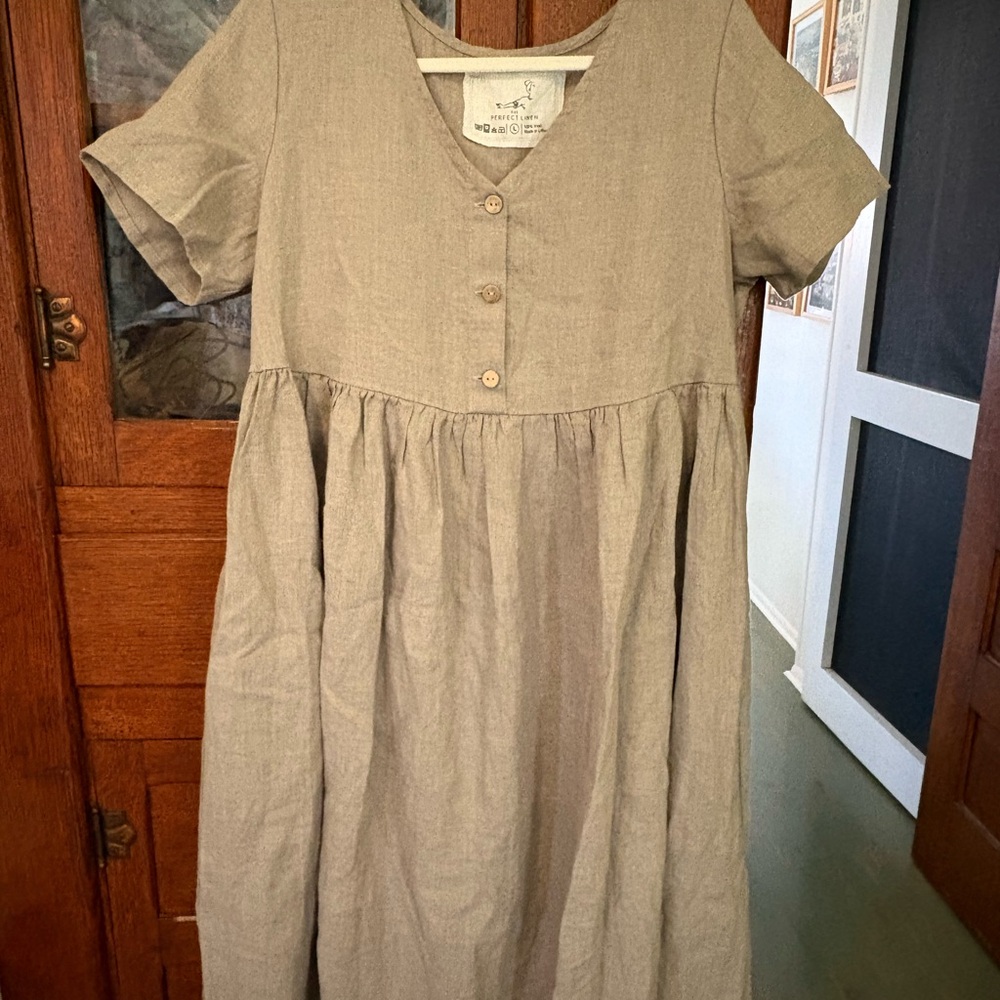 notPERFECTLINEN Women's Casual Beige Dress